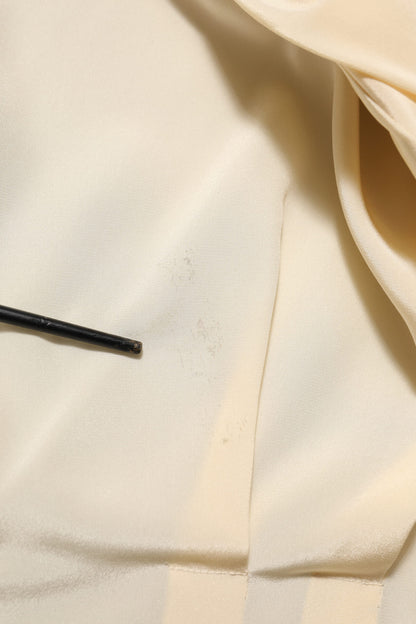Chemisier boutonné jaune clair à col Ascot Dolce &amp; Gabbana