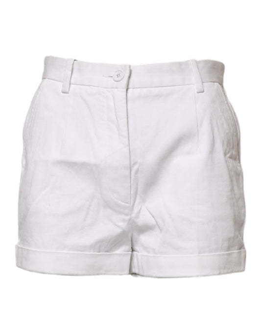Bermuda taille moyenne en coton blanc Dolce &amp; Gabbana pour femme