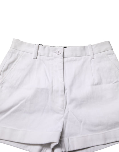 Bermuda taille moyenne en coton blanc Dolce &amp; Gabbana pour femme