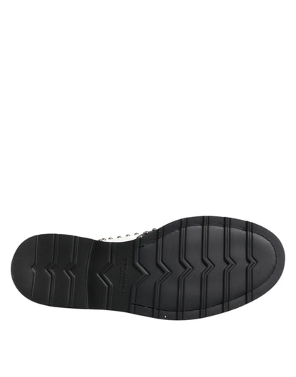 Chaussures habillées Dreby cloutées en cuir noir et blanc Dolce &amp; Gabbana