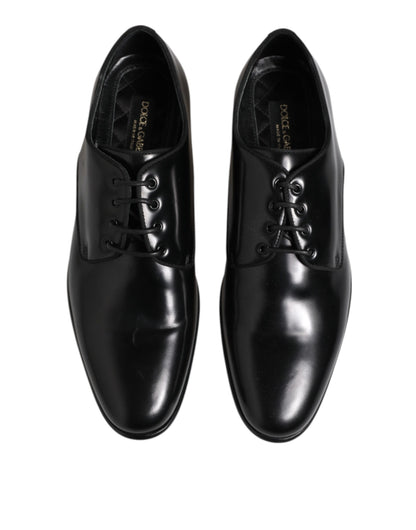 Chaussures habillées à lacets en cuir noir Dolce &amp; Gabbana pour homme