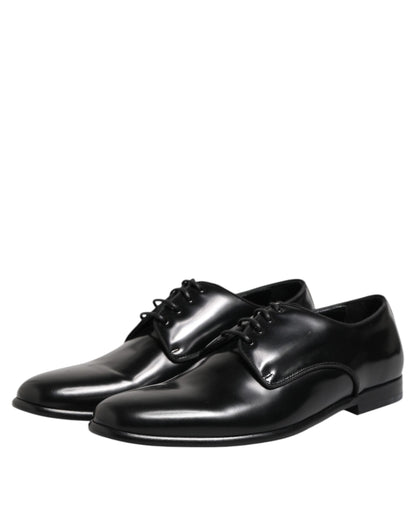 Chaussures habillées à lacets en cuir noir Dolce &amp; Gabbana pour homme
