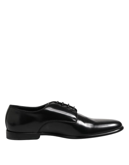 Chaussures habillées à lacets en cuir noir Dolce &amp; Gabbana pour homme