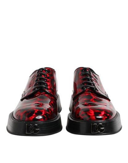 Chaussures habillées pour hommes Dolce &amp; Gabbana Derby léopard rouge