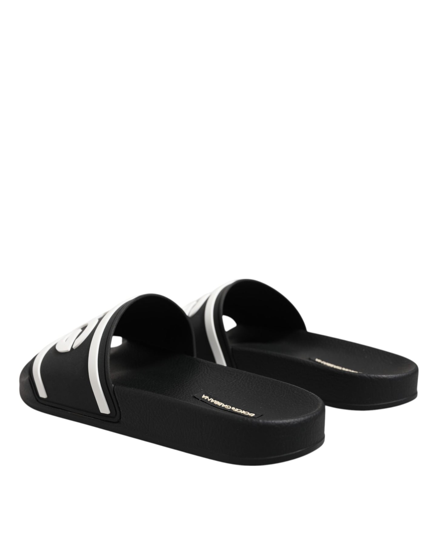 Sandales Dolce &amp; Gabbana noires et blanches en caoutchouc pour homme