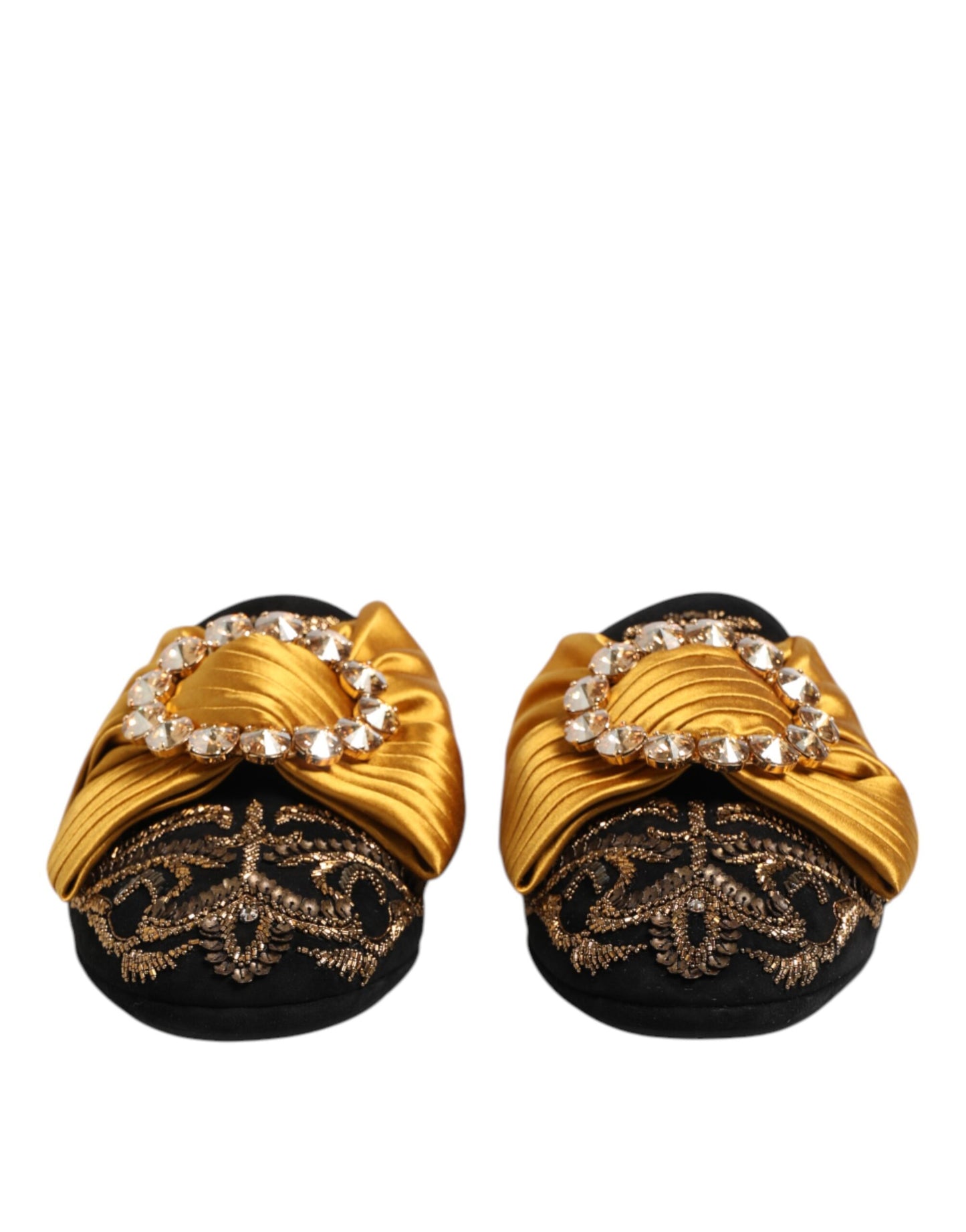Dolce & Gabbana Multicolor Embellished Flat Sandals Shoes by Dolce & Gabbana