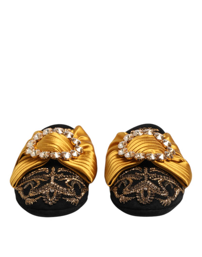 Dolce & Gabbana Multicolor Embellished Flat Sandals Shoes by Dolce & Gabbana