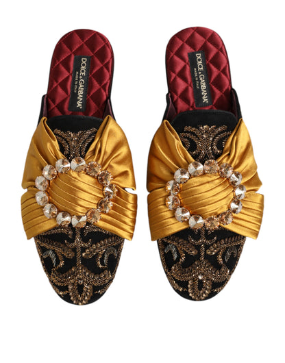 Dolce & Gabbana Multicolor Embellished Flat Sandals Shoes by Dolce & Gabbana