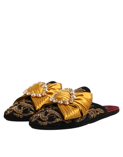 Dolce & Gabbana Multicolor Embellished Flat Sandals Shoes by Dolce & Gabbana