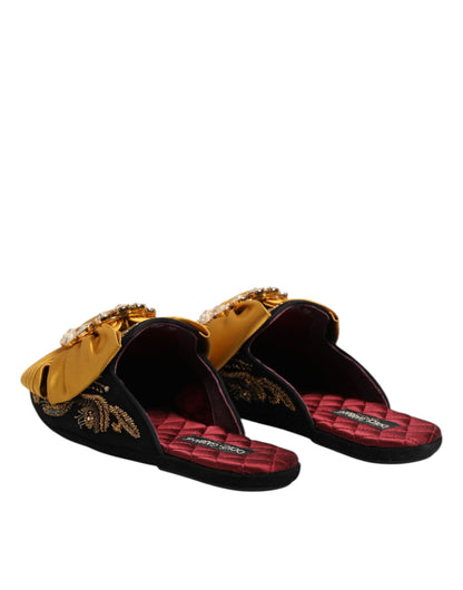 Dolce & Gabbana Multicolor Embellished Flat Sandals Shoes by Dolce & Gabbana