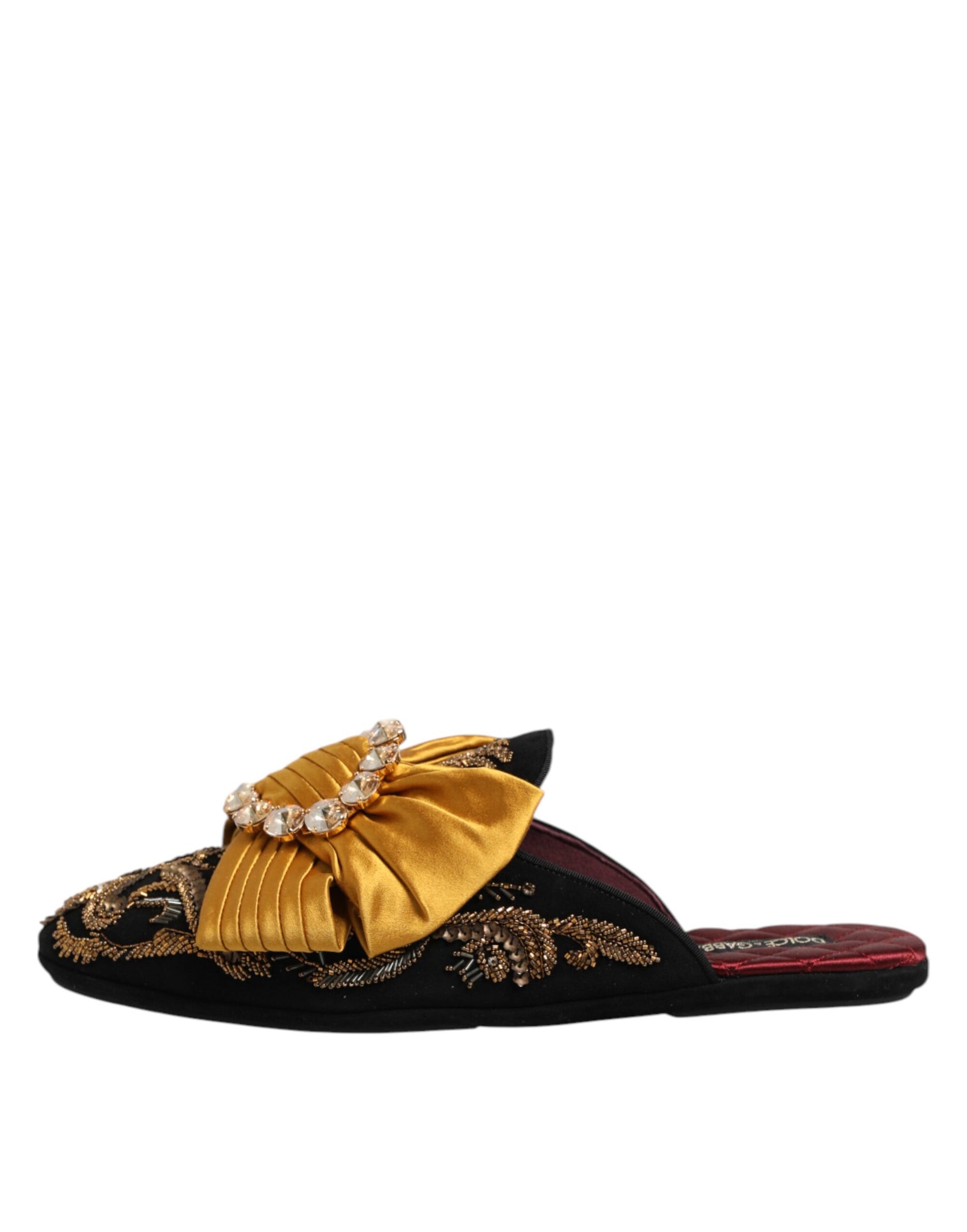 Dolce & Gabbana Multicolor Embellished Flat Sandals Shoes by Dolce & Gabbana