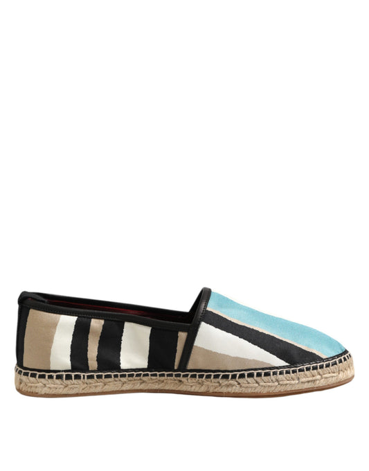 Dolce &amp; Gabbana Espadrilles plates en toile à rayures multicolores