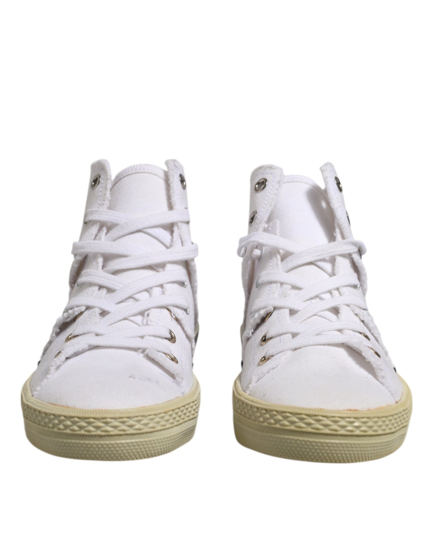 Maison Margiela White Lace Up Mid Top Women Sneakers Shoes by Maison Margiela