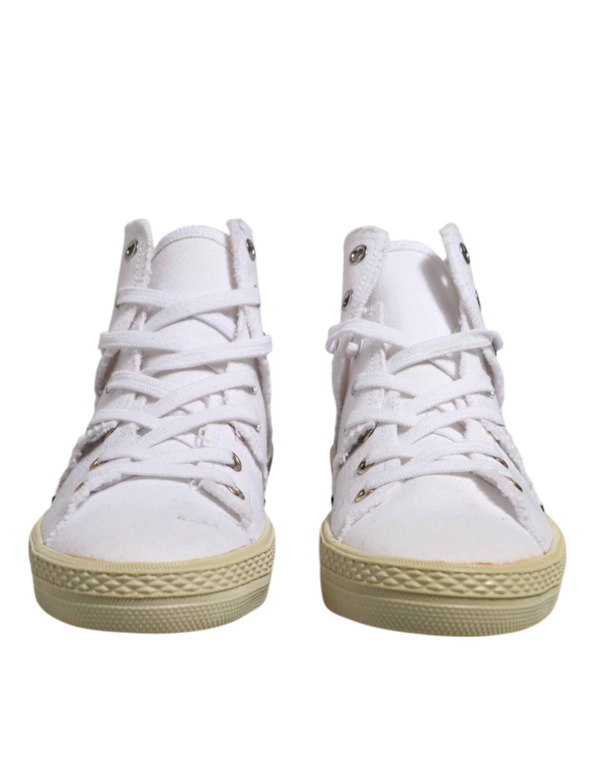 Maison Margiela White Lace Up Mid Top Women Sneakers Shoes by Maison Margiela