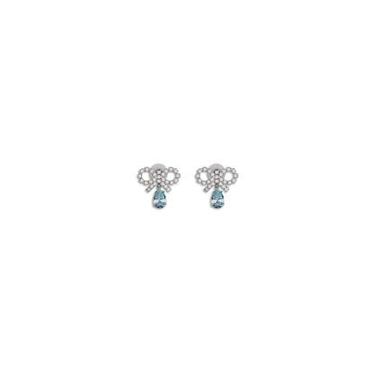 Boucles d'oreilles pendantes autoportrait avec nœuds