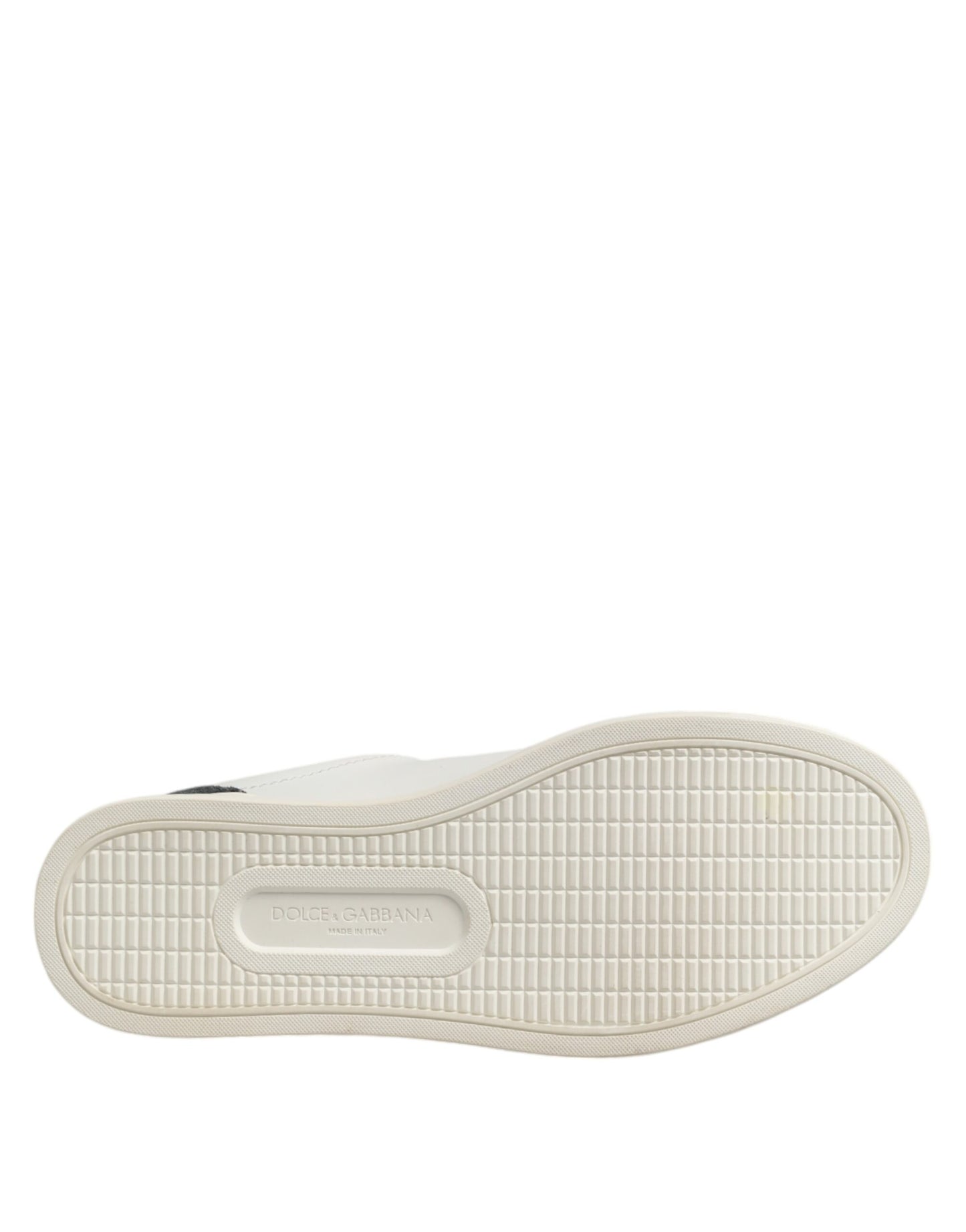 Dolce & Gabbana White Black Leather Lace Up Men Sneakers Shoes by Dolce & Gabbana