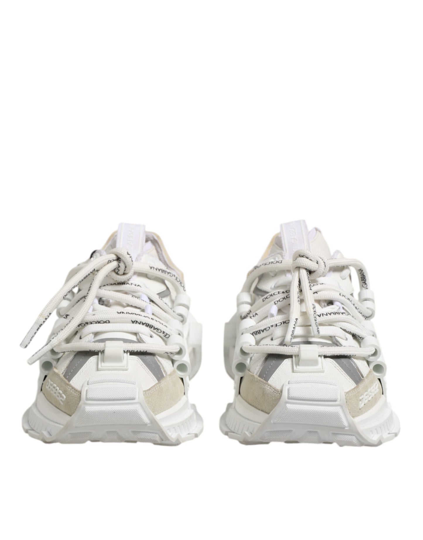 Dolce & Gabbana White Gray Low Top Space Sneakers Shoes by Dolce & Gabbana