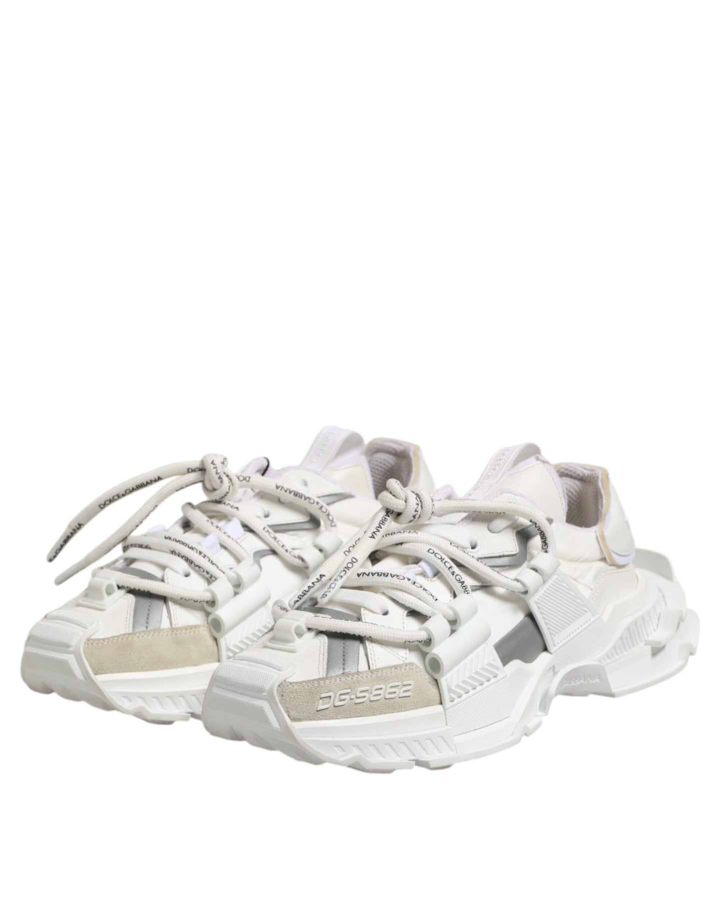 Dolce & Gabbana White Gray Low Top Space Sneakers Shoes by Dolce & Gabbana