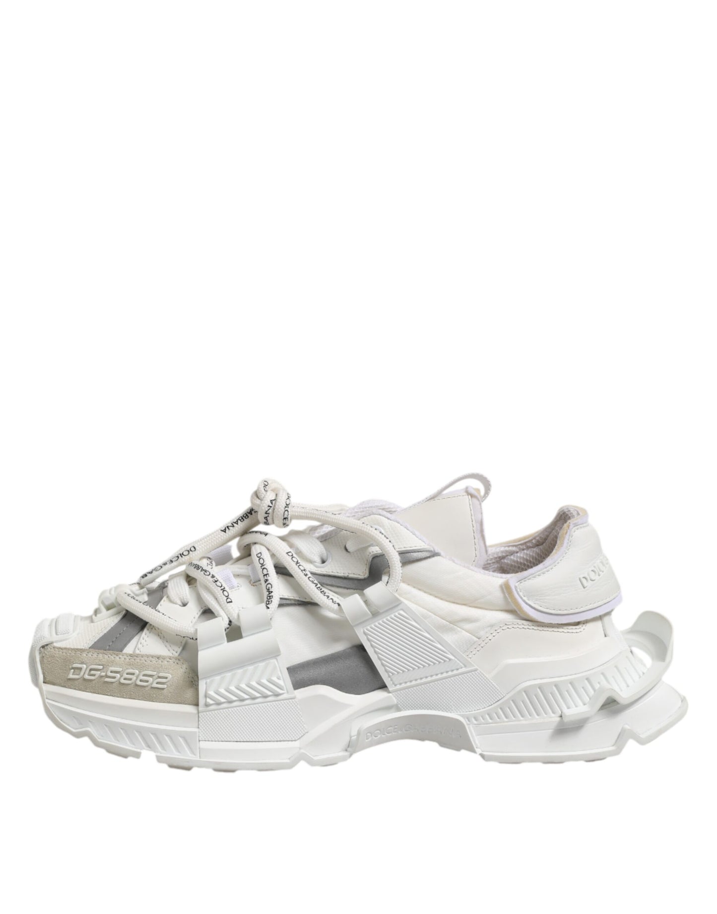 Dolce & Gabbana White Gray Low Top Space Sneakers Shoes by Dolce & Gabbana