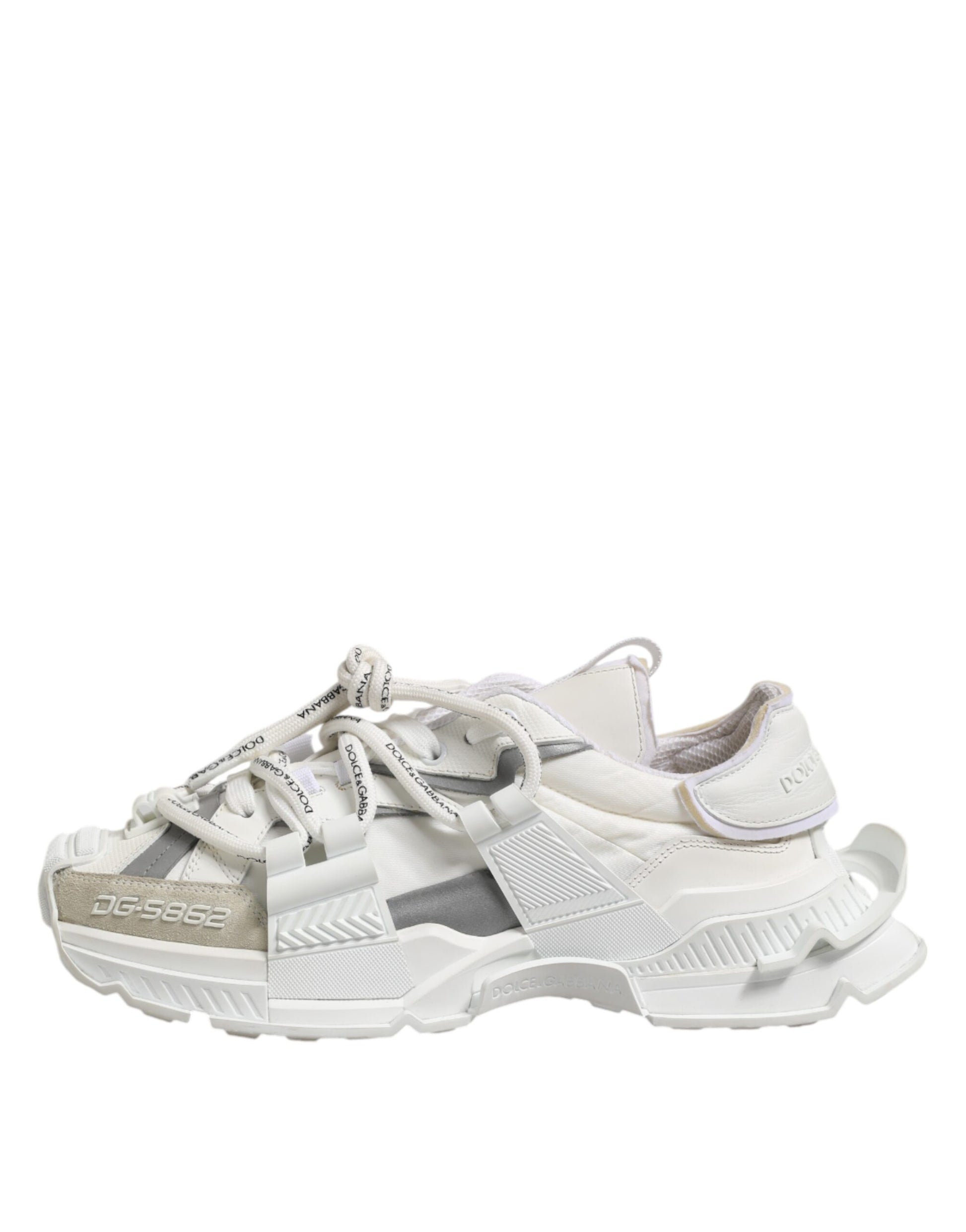 Dolce & Gabbana White Gray Low Top Space Sneakers Shoes by Dolce & Gabbana