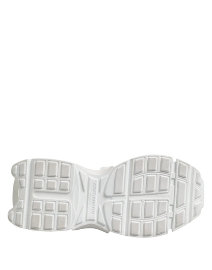 Dolce & Gabbana White Gray Low Top Space Sneakers Shoes by Dolce & Gabbana