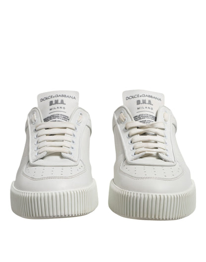 Dolce &amp; Gabbana White Miami Leather Low Top Men Sneakers Shoes
