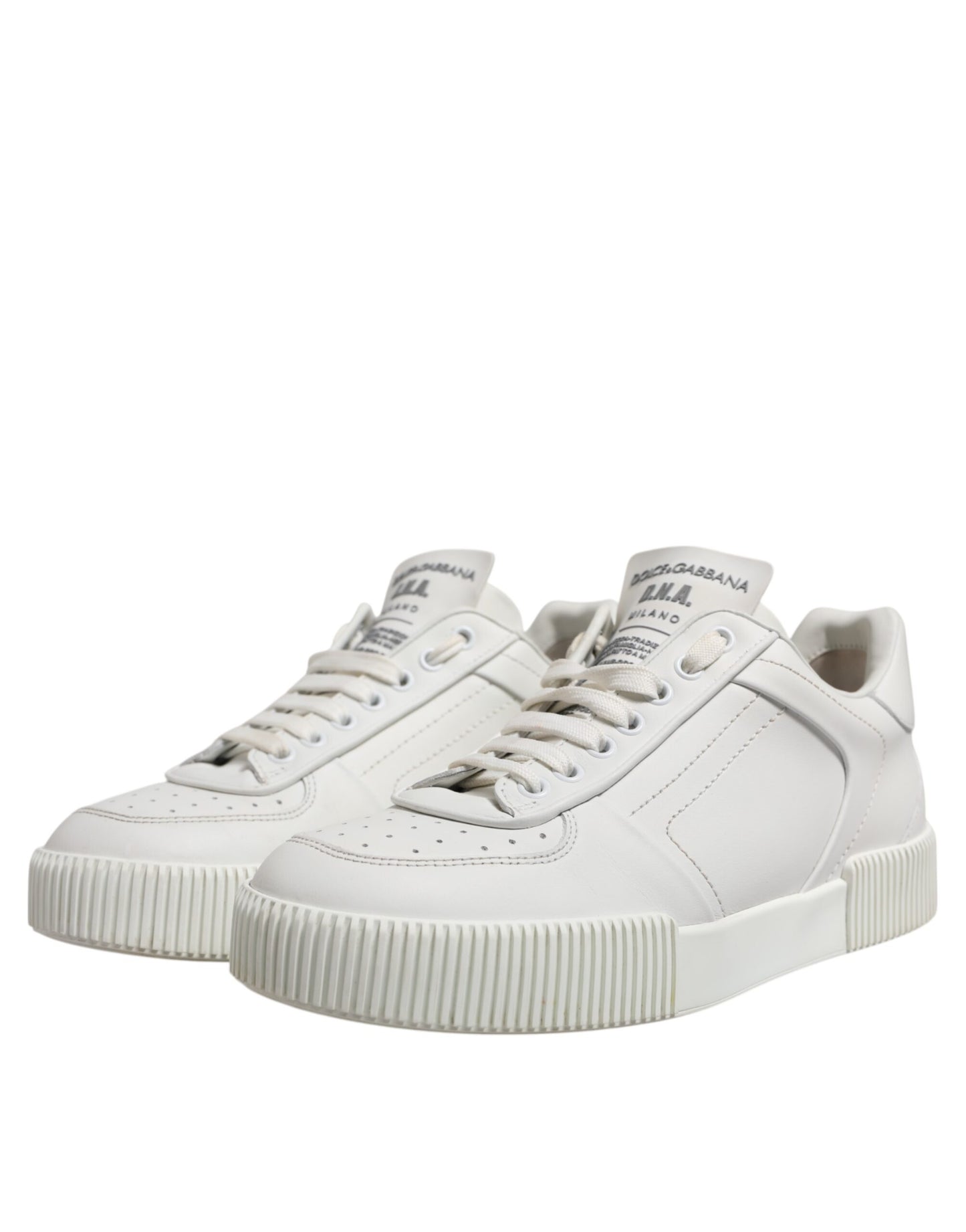 Dolce &amp; Gabbana White Miami Leather Low Top Men Sneakers Shoes