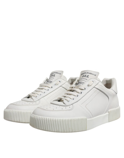 Dolce &amp; Gabbana White Miami Leather Low Top Men Sneakers Shoes