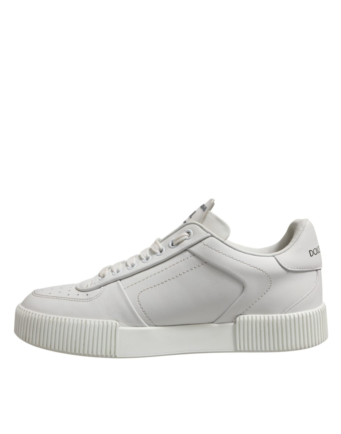 Dolce &amp; Gabbana White Miami Leather Low Top Men Sneakers Shoes