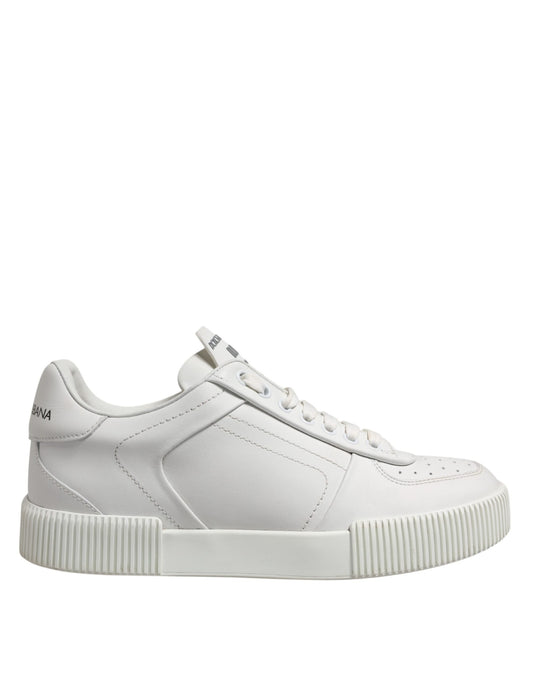 Dolce &amp; Gabbana White Miami Leather Low Top Men Sneakers Shoes