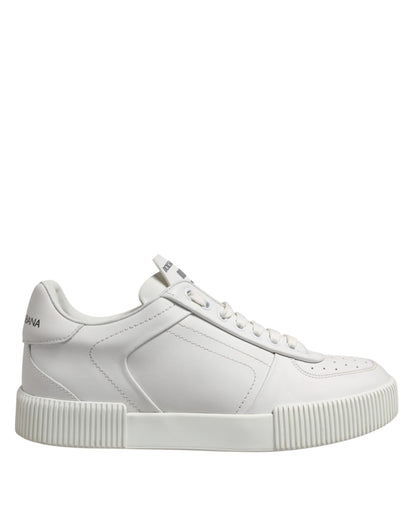 Dolce &amp; Gabbana White Miami Leather Low Top Men Sneakers Shoes