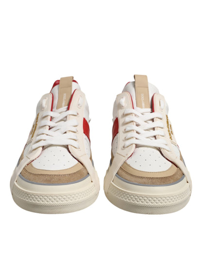 Dolce &amp; Gabbana Multicolor Leather Low Top Sneakers Shoes
