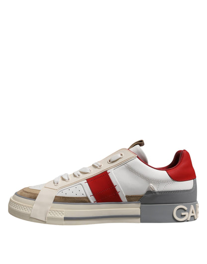 Dolce &amp; Gabbana Multicolor Leather Low Top Sneakers Shoes