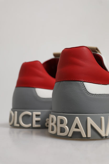 Dolce &amp; Gabbana Multicolor Leather Low Top Sneakers Shoes