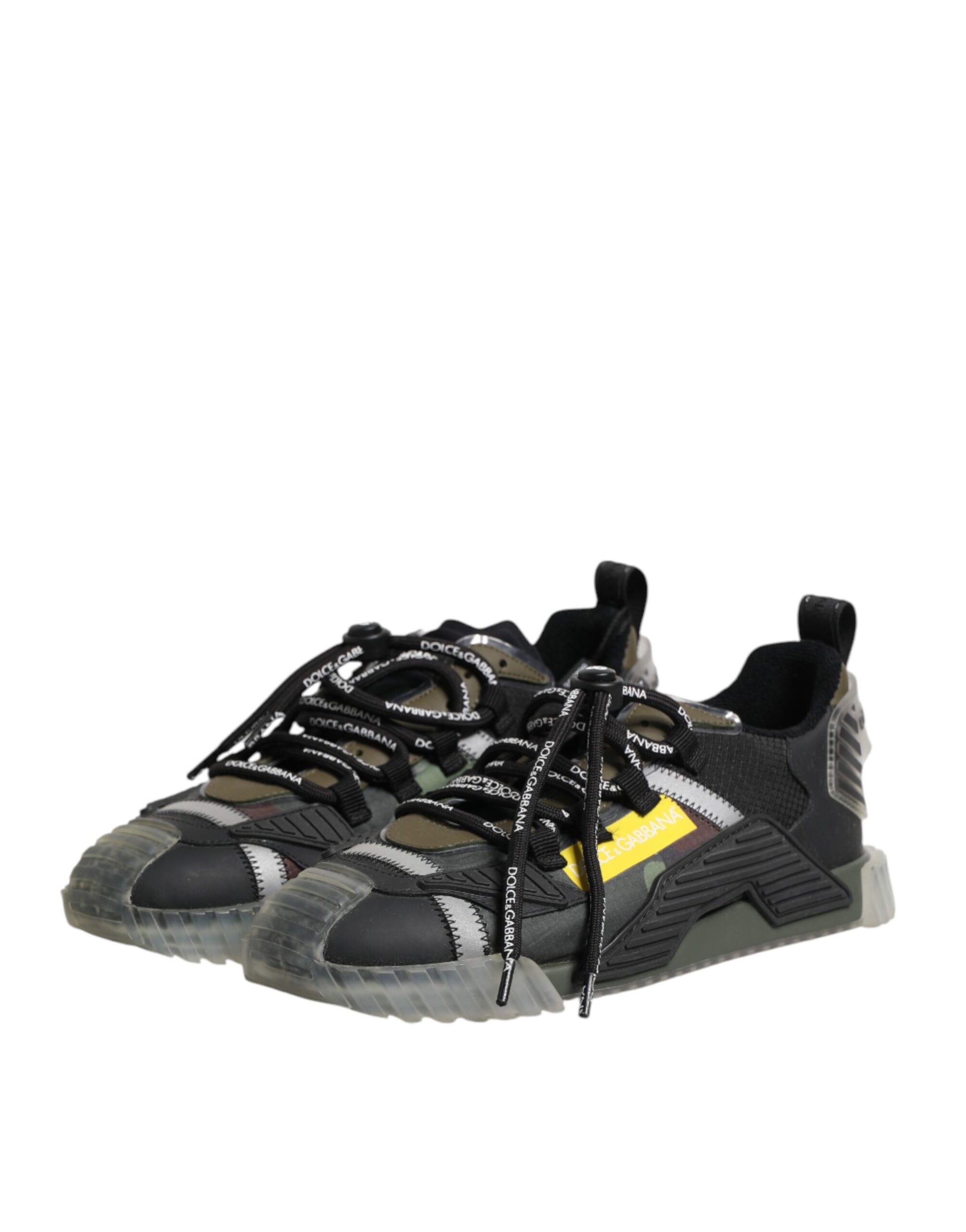 Dolce & Gabbana Black Lace Up Low Top NS1 Sneakers Shoes by Dolce & Gabbana
