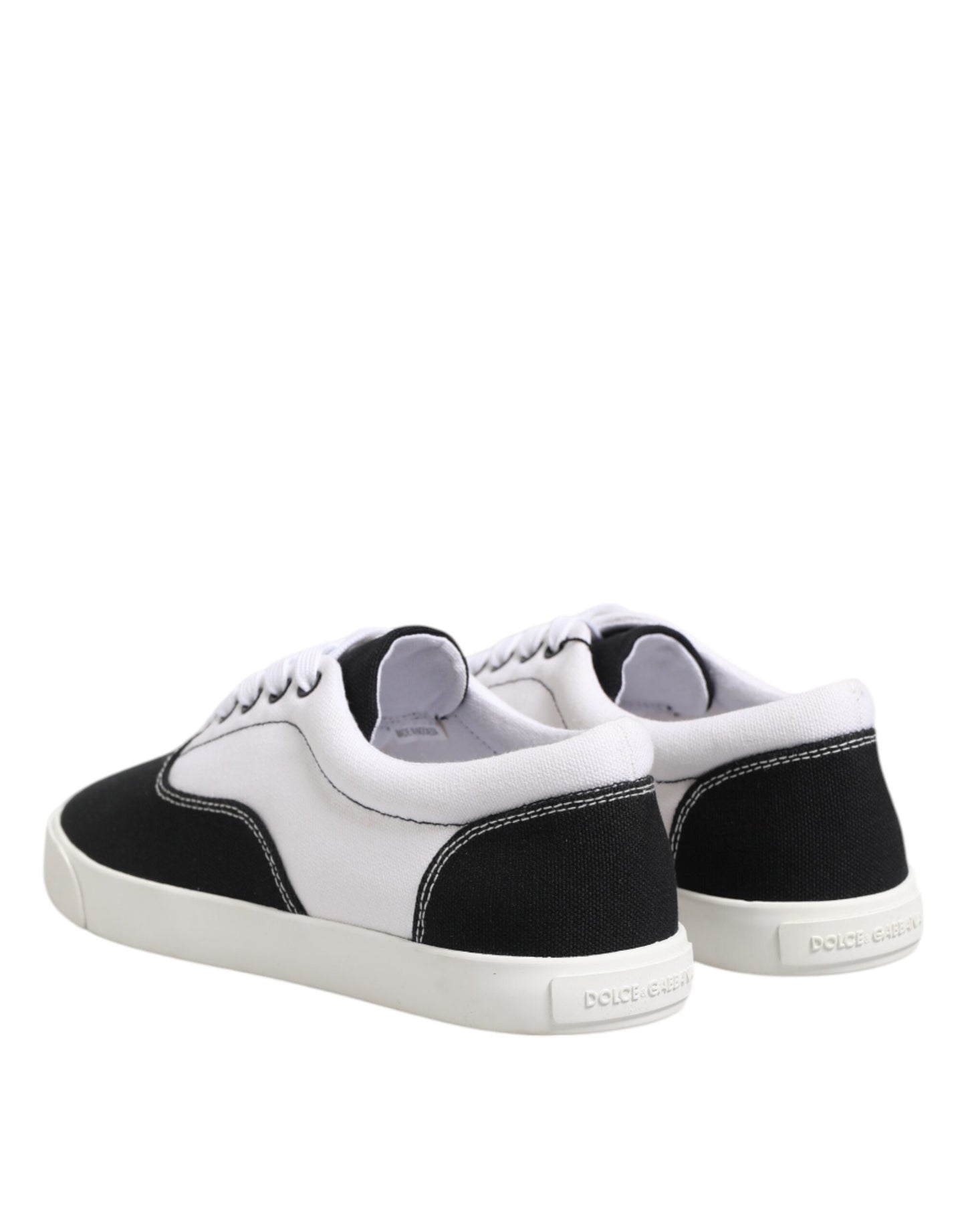 Dolce & Gabbana Black Cotton Canvas Lace Up Men Sneakers Shoes by Dolce & Gabbana