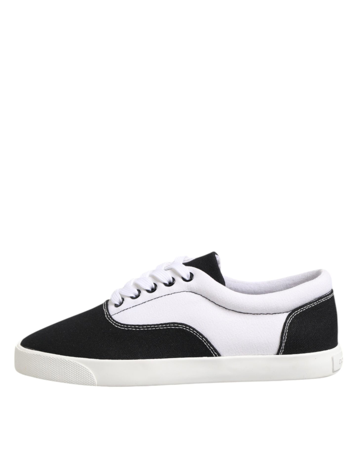 Dolce & Gabbana Black Cotton Canvas Lace Up Men Sneakers Shoes by Dolce & Gabbana