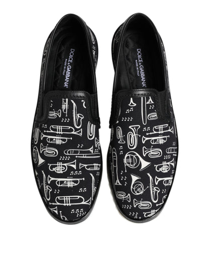 Mocassins imprimés noirs Dolce &amp; Gabbana pour homme