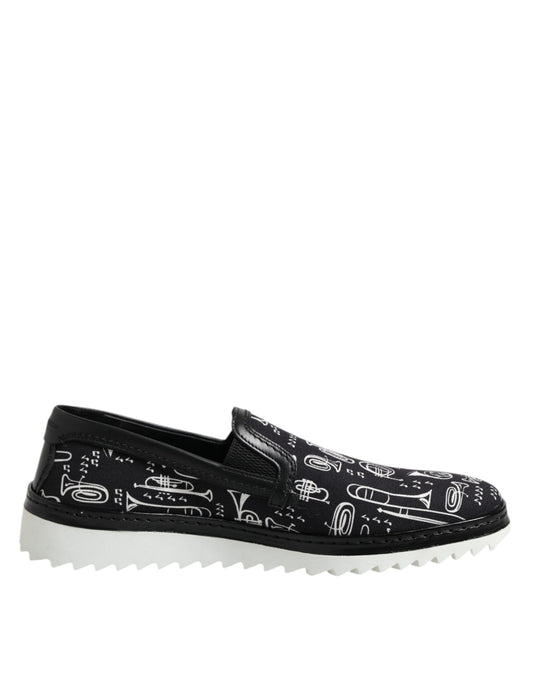 Mocassins imprimés noirs Dolce &amp; Gabbana pour homme