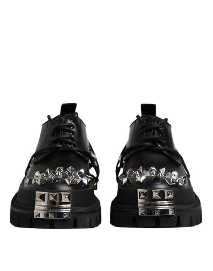 Chaussures derby de randonnée en cuir noir Dolce &amp; Gabbana