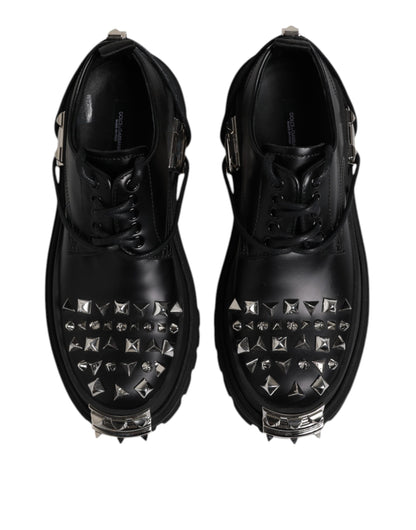 Chaussures derby de randonnée en cuir noir Dolce &amp; Gabbana