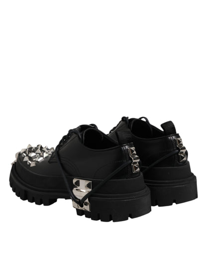 Chaussures derby de randonnée en cuir noir Dolce &amp; Gabbana