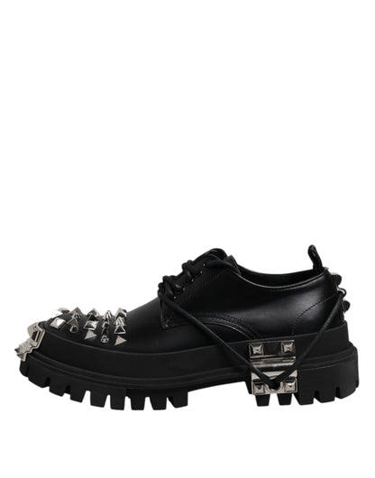 Chaussures derby de randonnée en cuir noir Dolce &amp; Gabbana