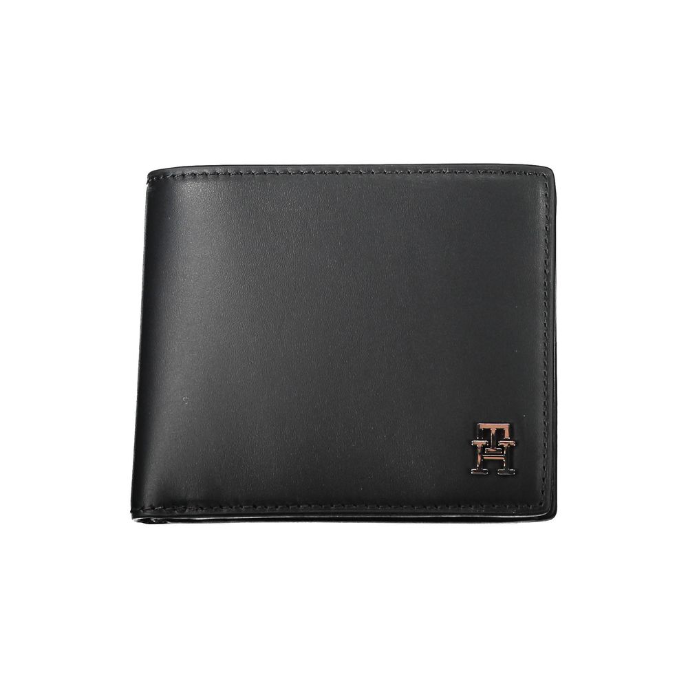 Portefeuille en cuir noir Tommy Hilfiger