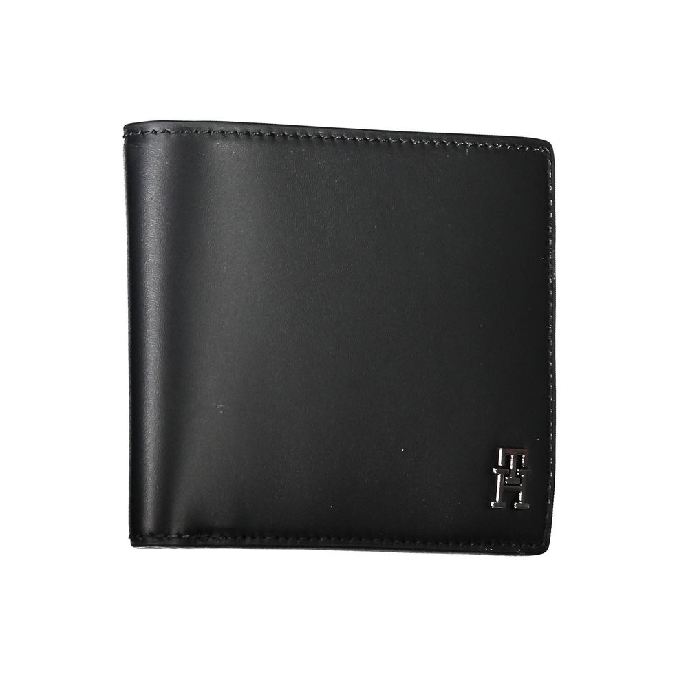 Portefeuille en cuir noir Tommy Hilfiger