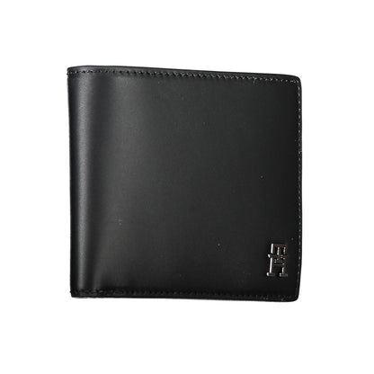 Portefeuille en cuir noir Tommy Hilfiger