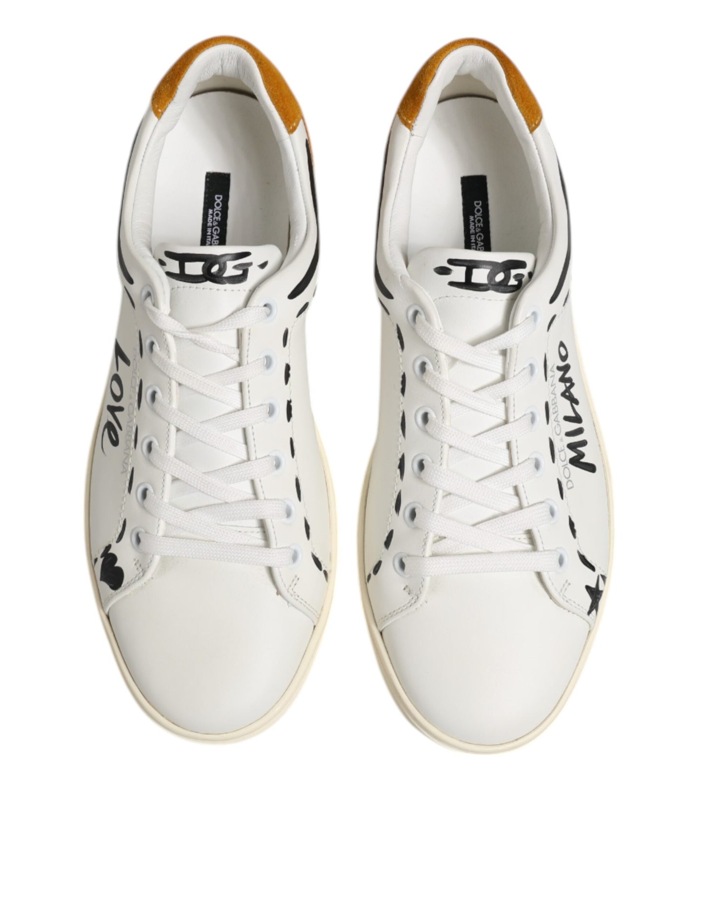 Dolce & Gabbana White Leather MILANO Low Top Sneakers Shoes by Dolce & Gabbana