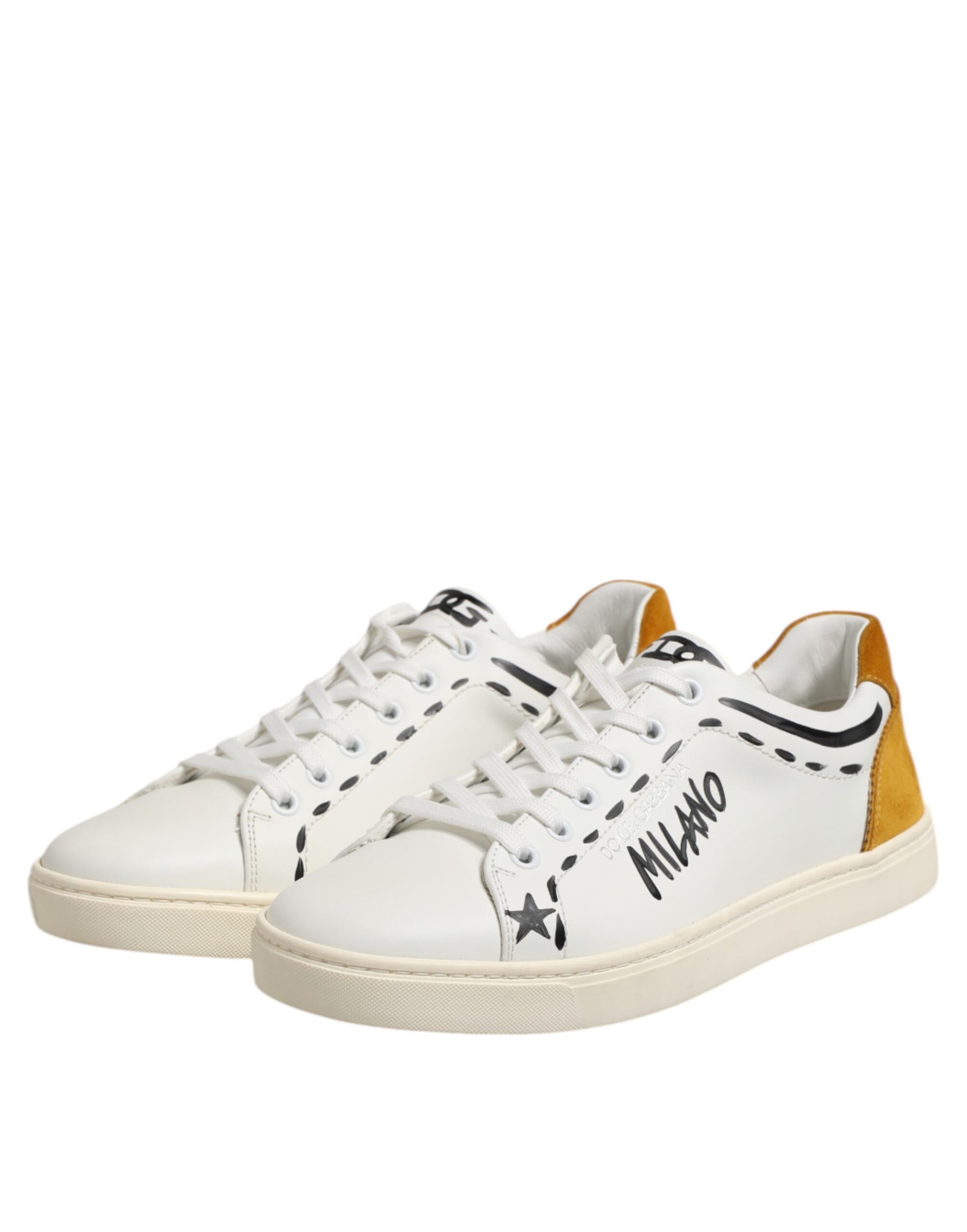 Dolce & Gabbana White Leather MILANO Low Top Sneakers Shoes by Dolce & Gabbana