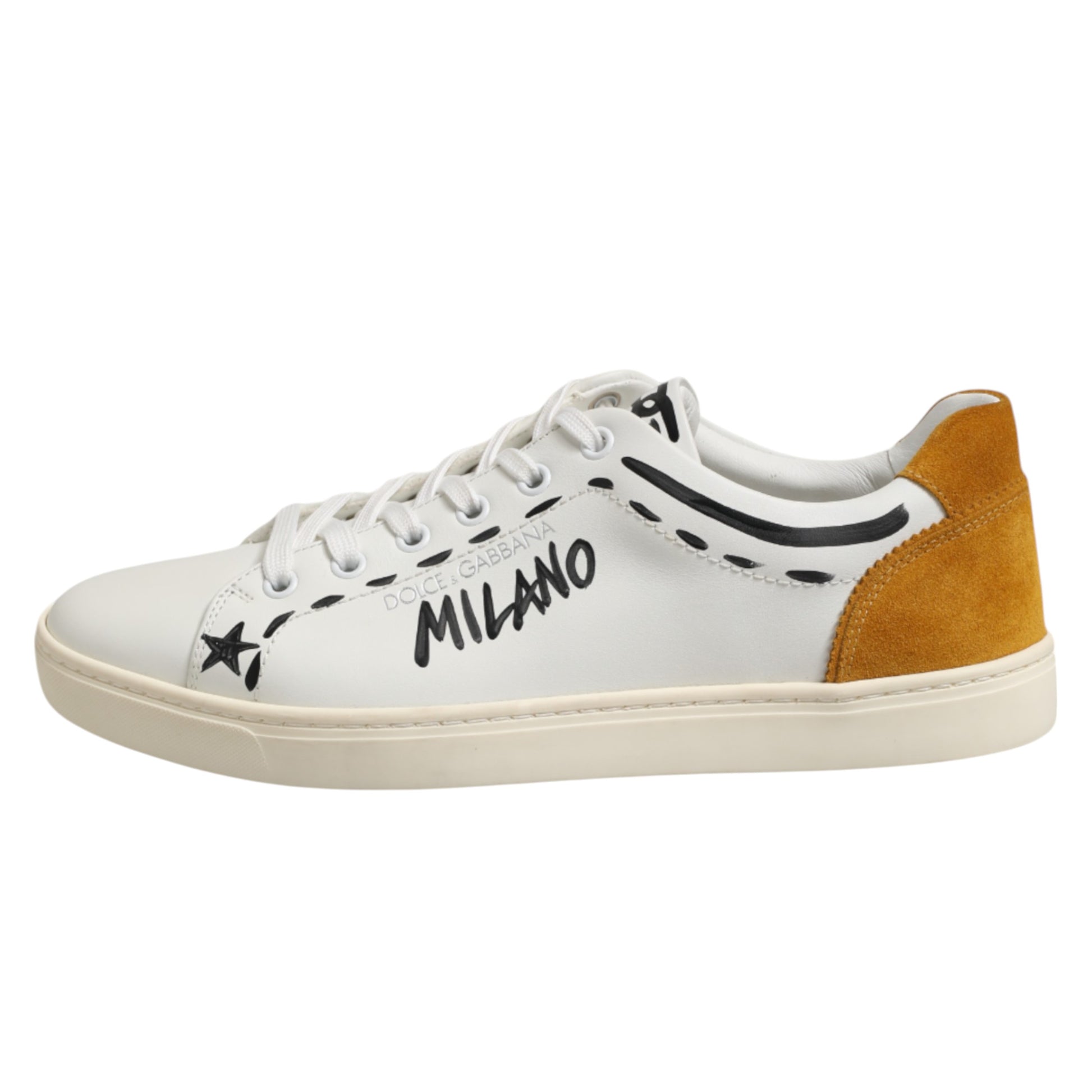 Dolce & Gabbana White Leather MILANO Low Top Sneakers Shoes by Dolce & Gabbana