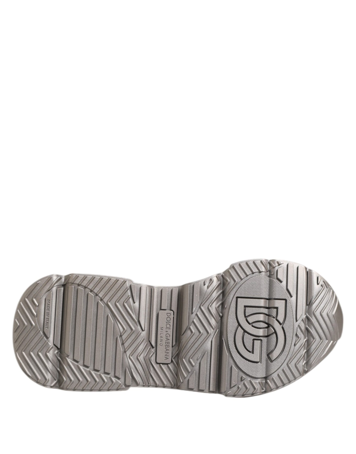 Dolce & Gabbana Silver DAYMASTER Leather Men Sneakers Shoes by Dolce & Gabbana